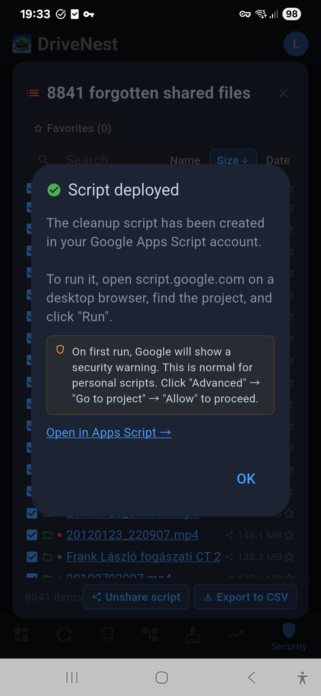 Script Deployed