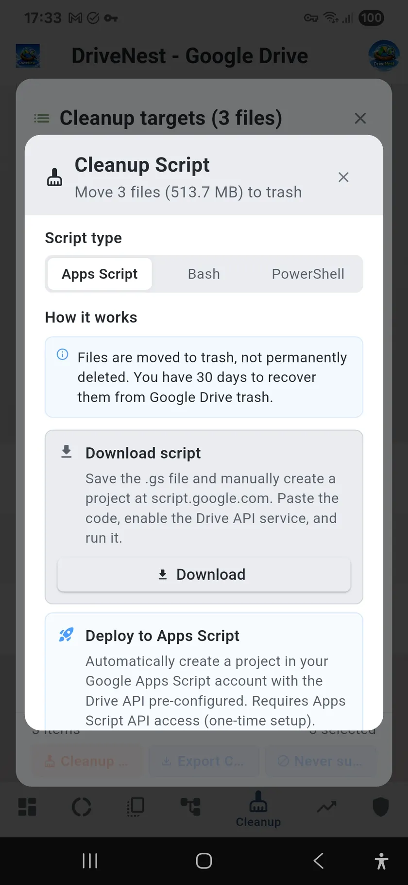 Cleanup Script — Light