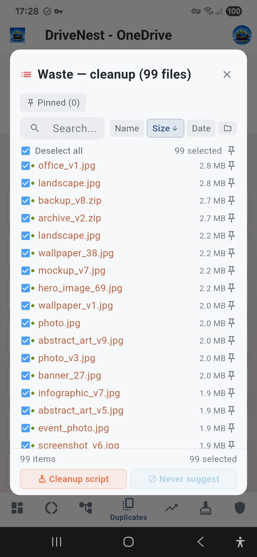 File List — Light