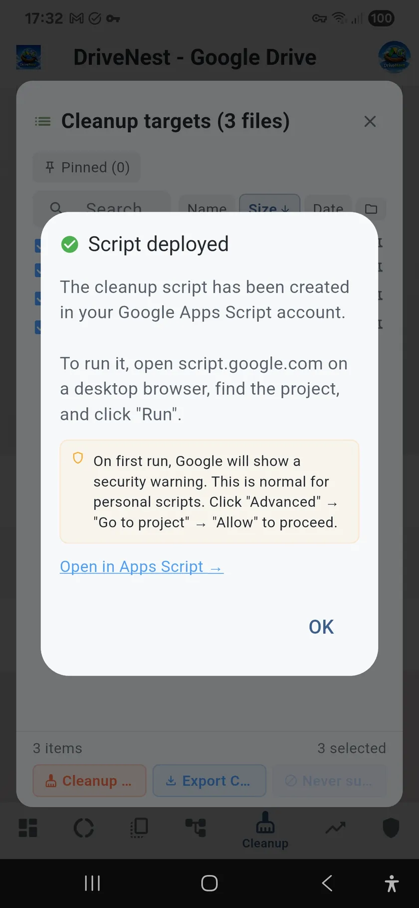 Script Deployed — Light