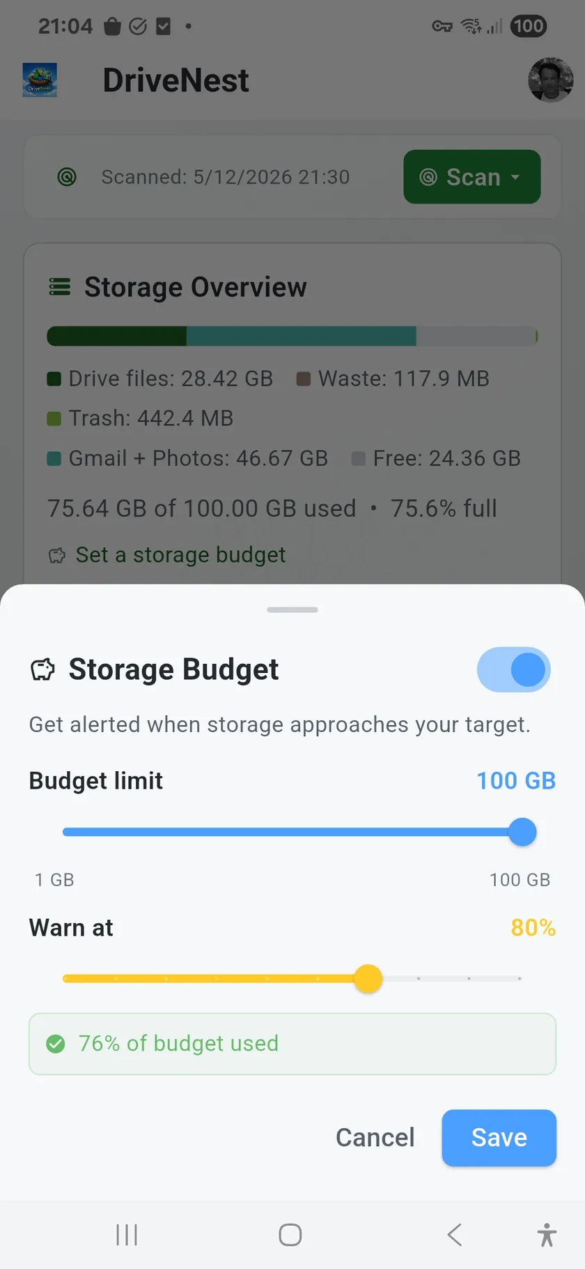 Storage Budget — Light